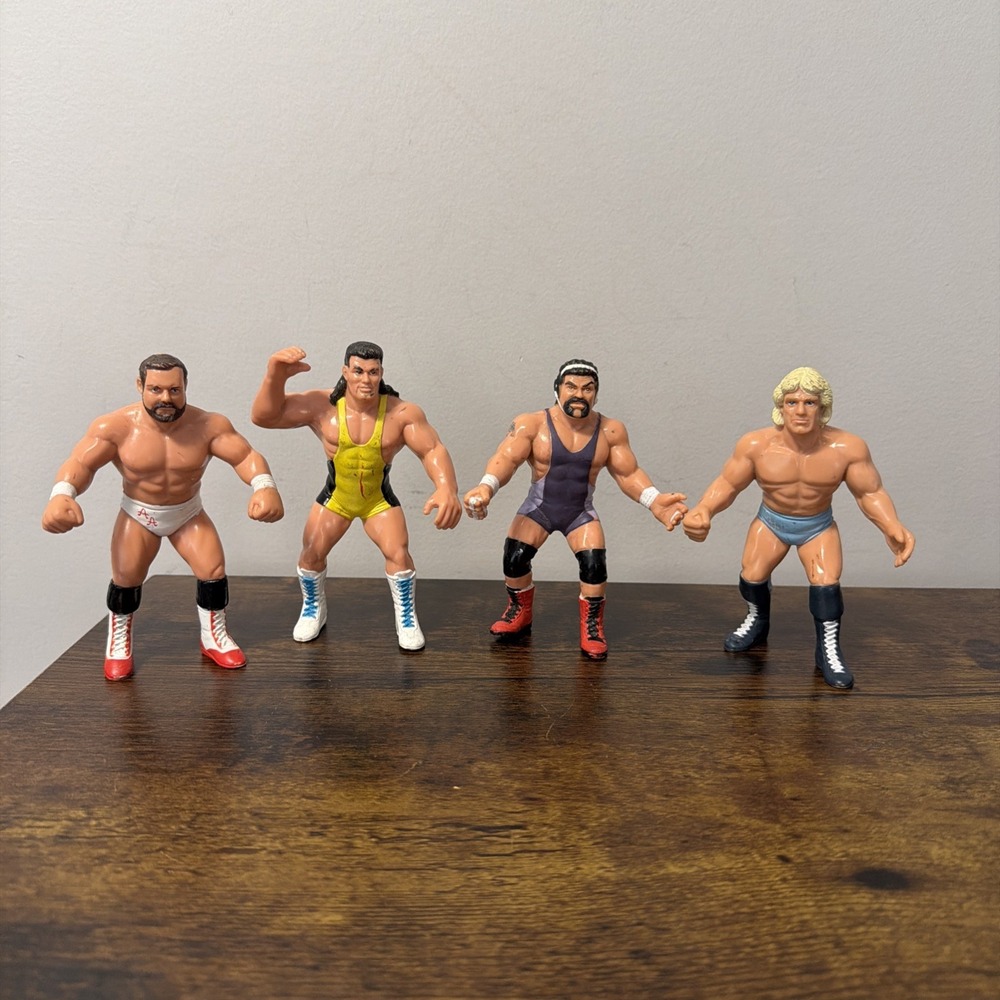 VTG 1990 Galoob WCW Wrestling Figure LOT Ric Flair, Steiner Bros, Arn Anderson